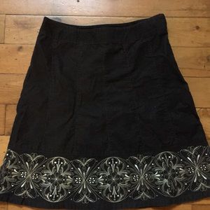 Ann Taylor Corduroy embroidery petite skirt